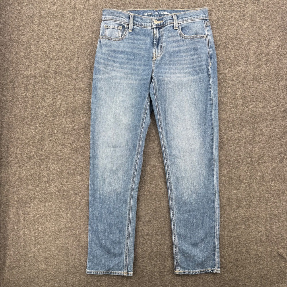 Old Navy Wow Boyfriend Jeans Womens 2 Petite Mid Rise Medium Wash Blue Denim